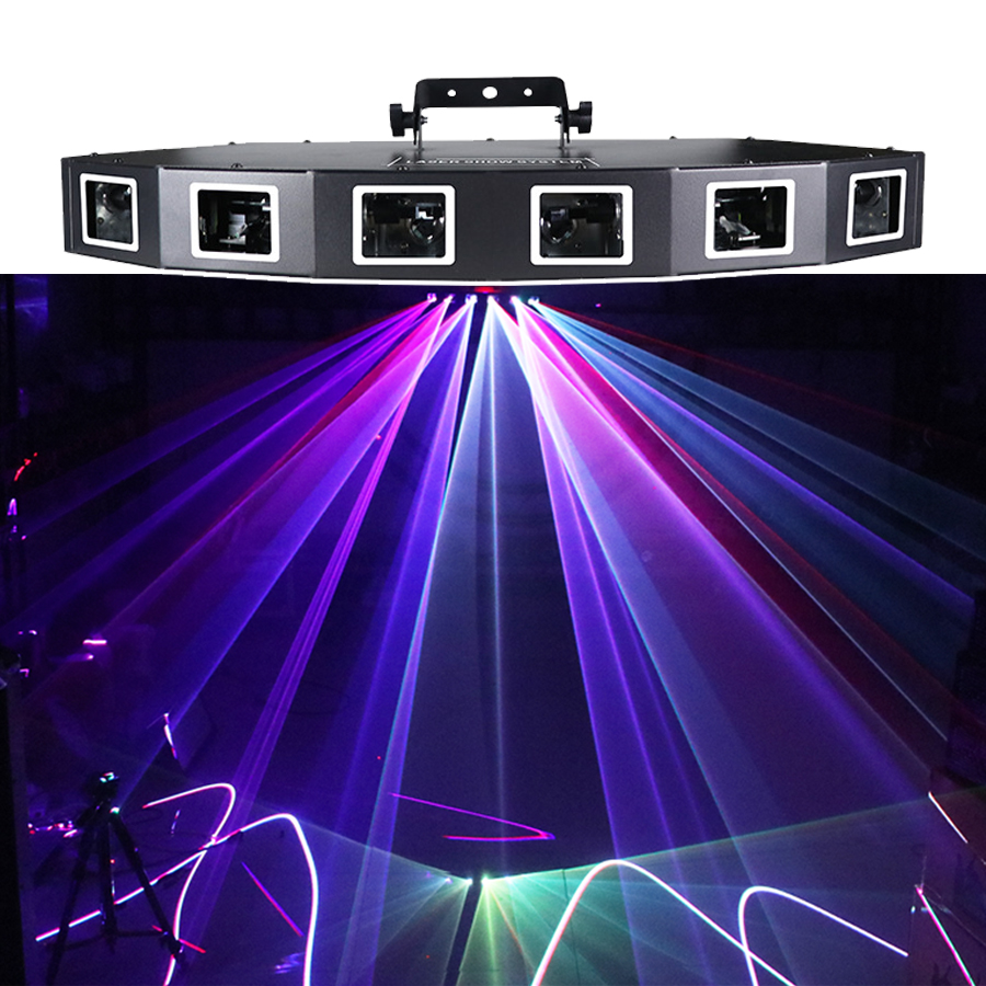 Industrial Laser Projector - 6-Linsen DMX Laser Bühnenlichtprojektor RGB Beam