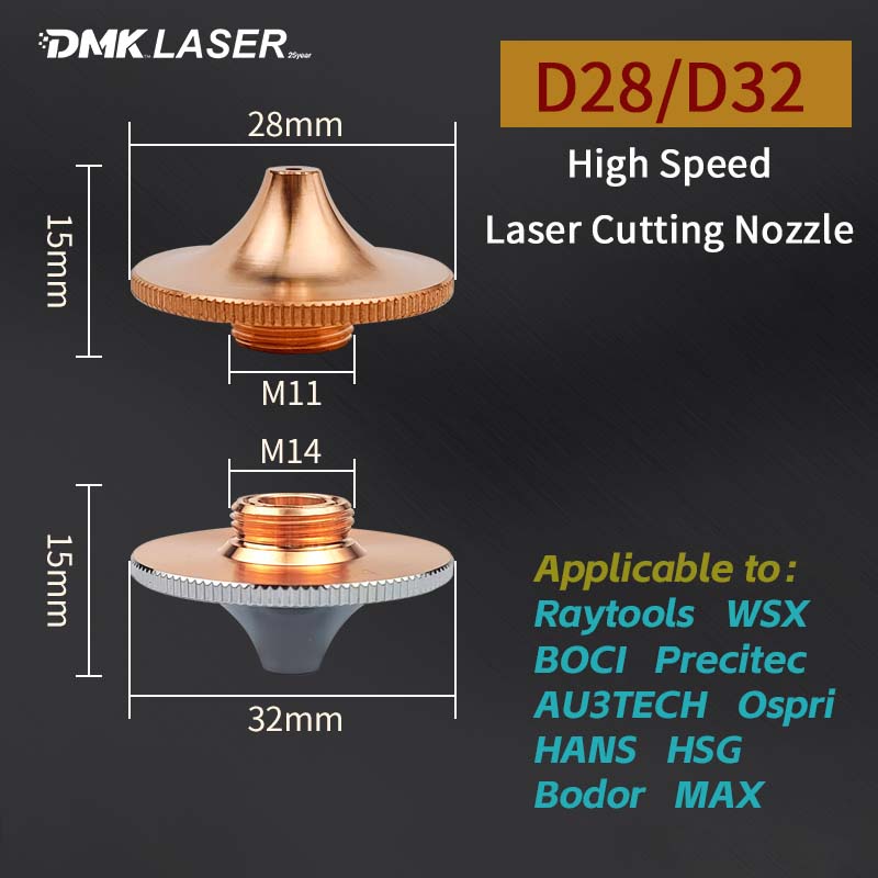 Metal Laser Cutter Head - D28/D32 Hochleistungs-Hochgeschwindigkeits-Laserschneiddüse D28M11H15 D32M14H15 HSG Schneidemaschinenzubehör