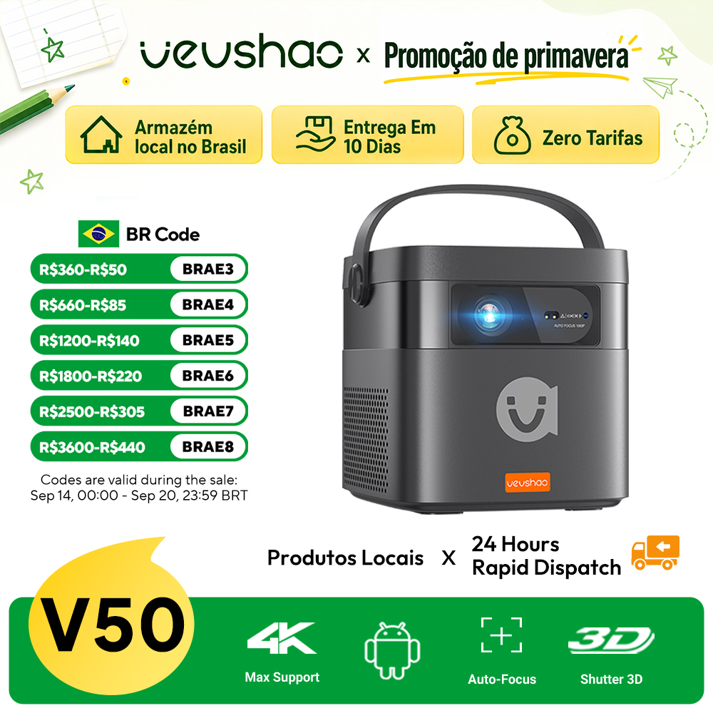 Industrial Laser Projection - VEVSHAO V50 400ANSI DLP-Projektor Airplay Miracast