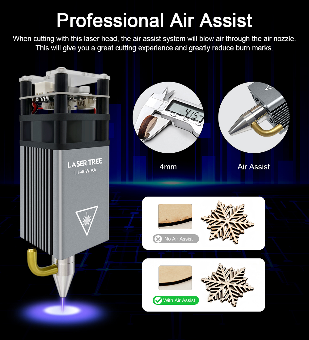 LASERBAUM-Lasermodul, 4 W, 5 W – Metal Laser Cutter Head Bewertung und Preis